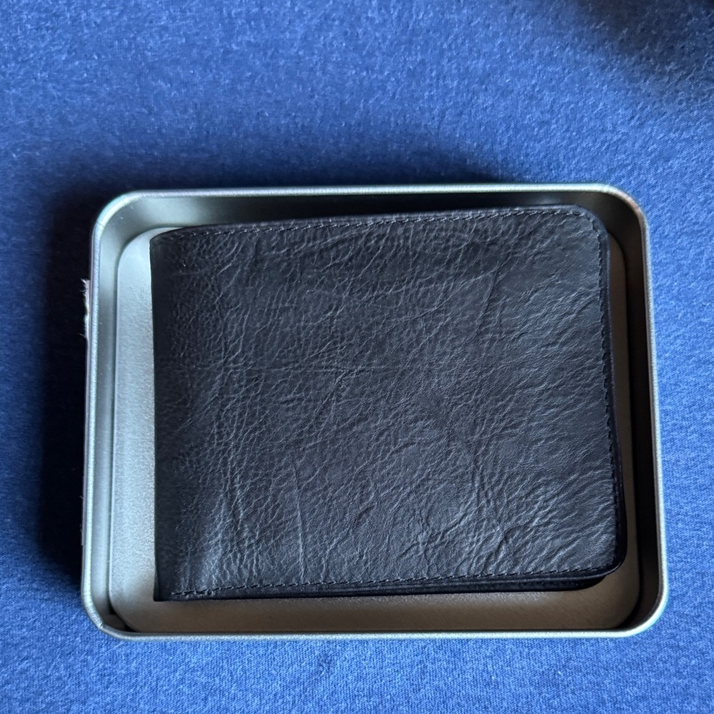 Stafford Black Leather Card Holder